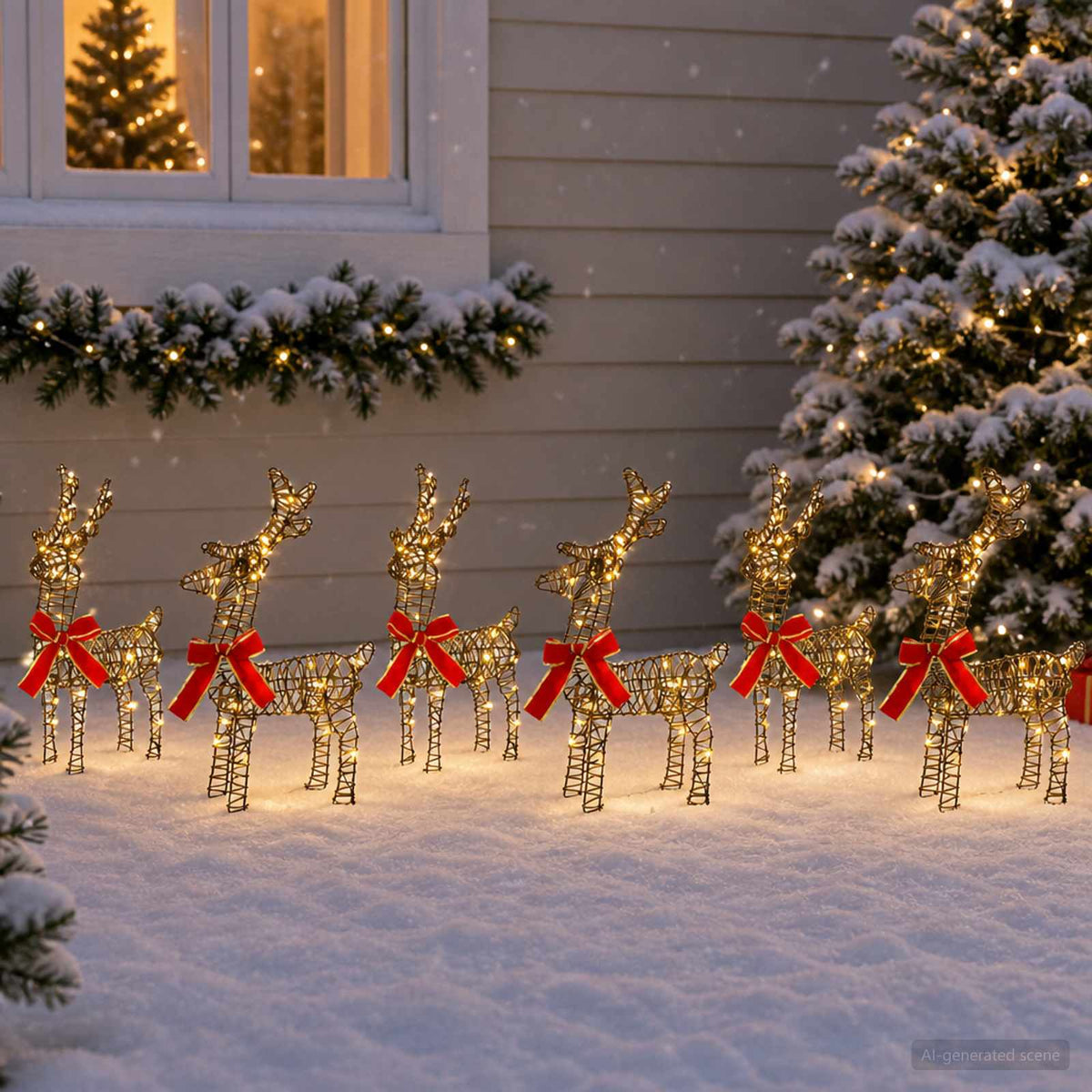 Christmas Reindeer 6 pcs 240 LEDs Warm White