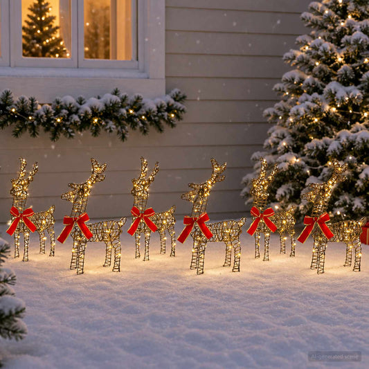 Christmas Reindeer 6 pcs 240 LEDs Warm White