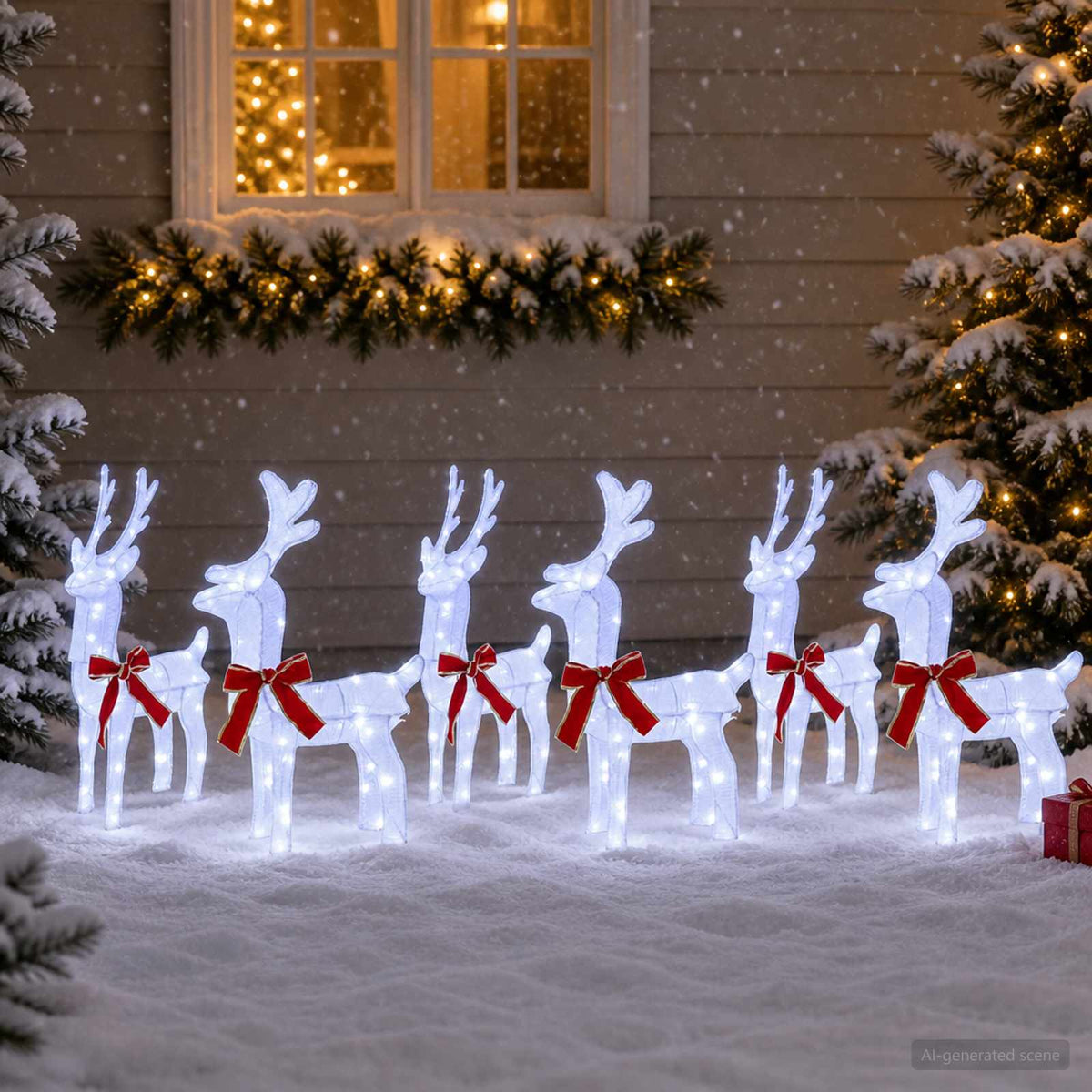Christmas Reindeer 6 pcs 240 LEDs Cold White
