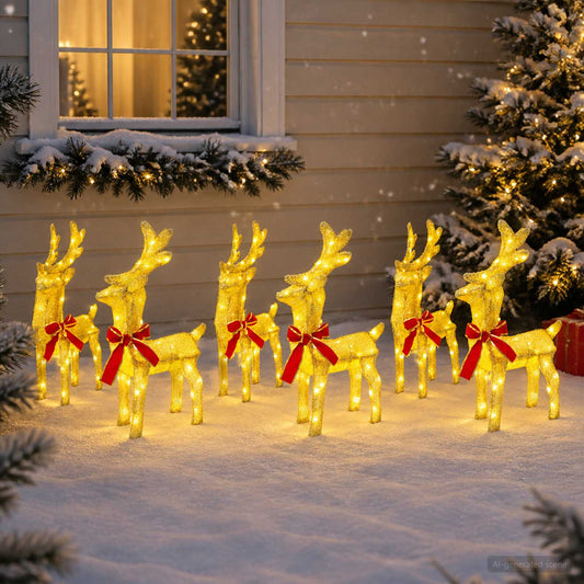 Christmas Reindeer 6 pcs 240 LEDs Warm White