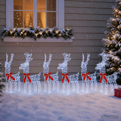 Christmas Reindeer 6 pcs 360 LEDs Cold White 33 x 12 x 55 cm