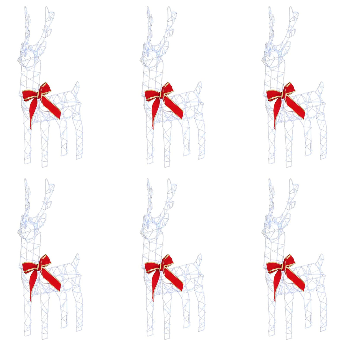 Christmas Reindeer 6 pcs 360 LEDs Cold White 33 x 12 x 55 cm