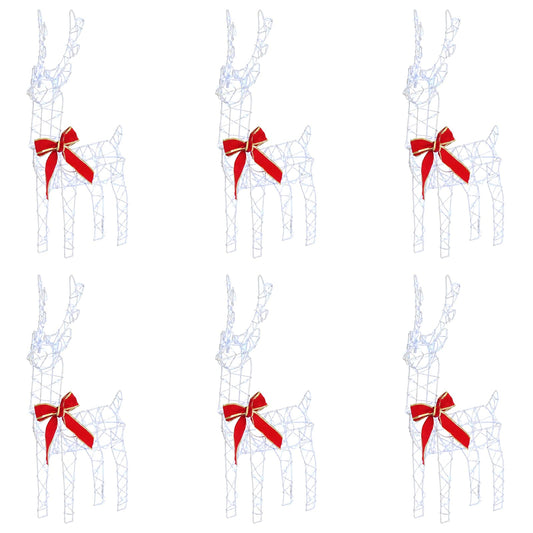 Christmas Reindeer 6 pcs 360 LEDs Cold White
