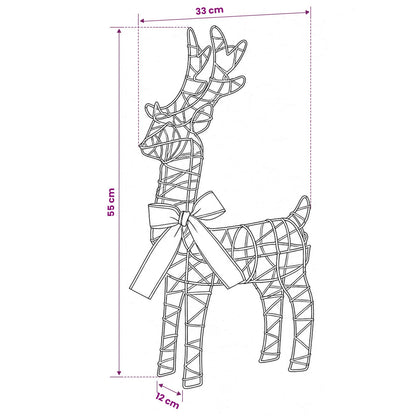 Christmas Reindeer 6 pcs 360 LEDs Cold White 33 x 12 x 55 cm
