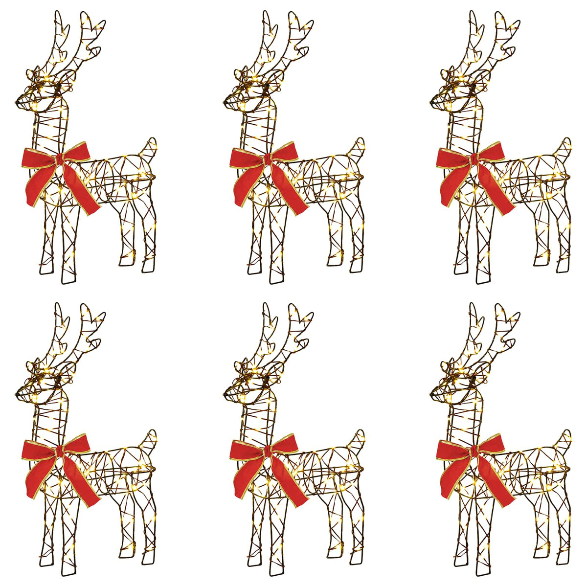 Christmas Reindeer 6 pcs 360 LEDs Warm White 33 x 12 x 55 cm