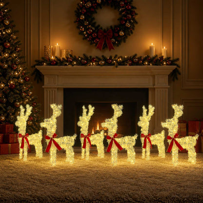 Christmas Reindeer 6 pcs 160 LEDs Warm White 33 x 12 x 55 cm