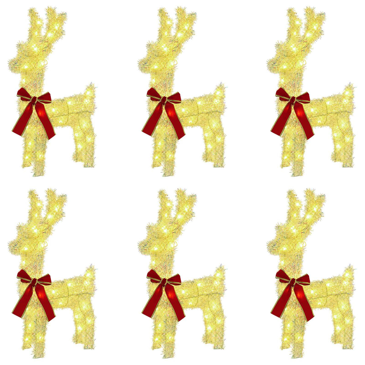 Christmas Reindeer 6 pcs 160 LEDs Warm White 33 x 12 x 55 cm