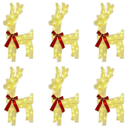 Christmas Reindeer 6 pcs 160 LEDs Warm White 33 x 12 x 55 cm
