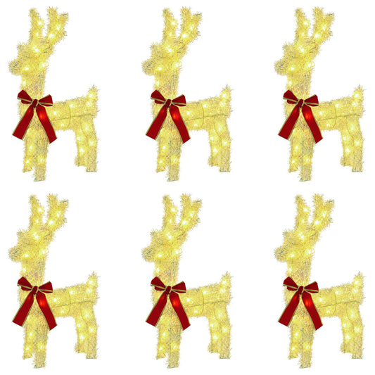 Christmas Reindeer 6 pcs 160 LEDs Warm White