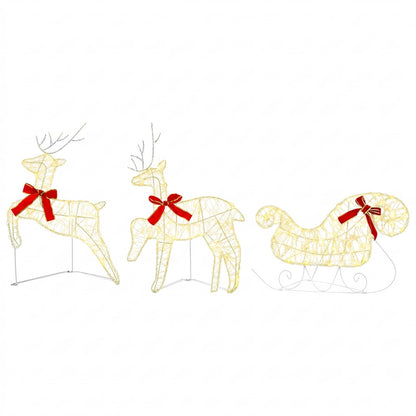 Christmas Reindeer with sleigh 5 pcs 100 LEDs Warm White