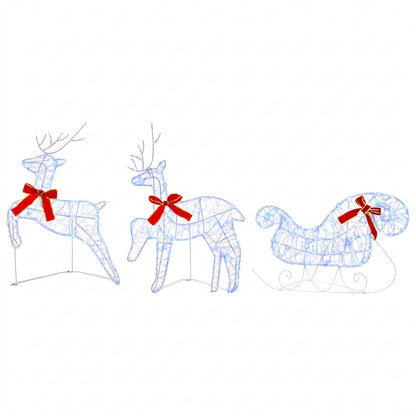 Christmas Reindeer with sleigh 5 pcs 100 LEDs Blue
