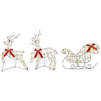 Christmas Reindeer with sleigh 5 pcs 230 LEDs Warm White