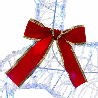 Christmas Reindeer with sleigh 7 pcs 140 LEDs Blue