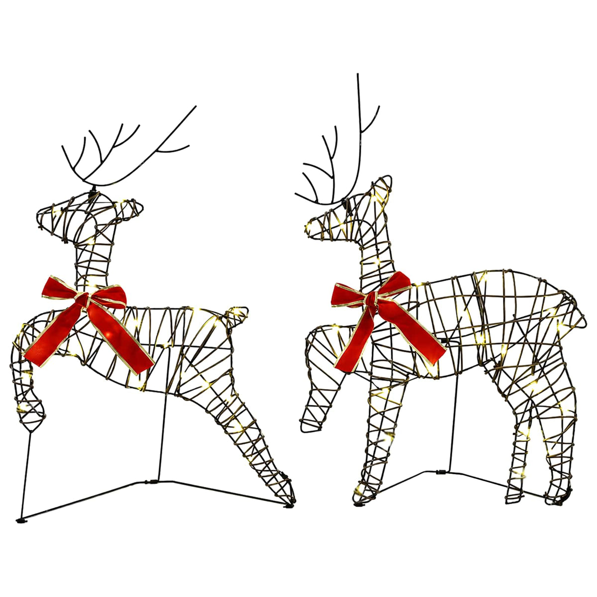Christmas Reindeer with sleigh 7 pcs 140 LEDs Warm White