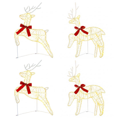 Christmas Reindeer 4 pcs 80 LEDs Warm White 43 x 19 x 65 cm