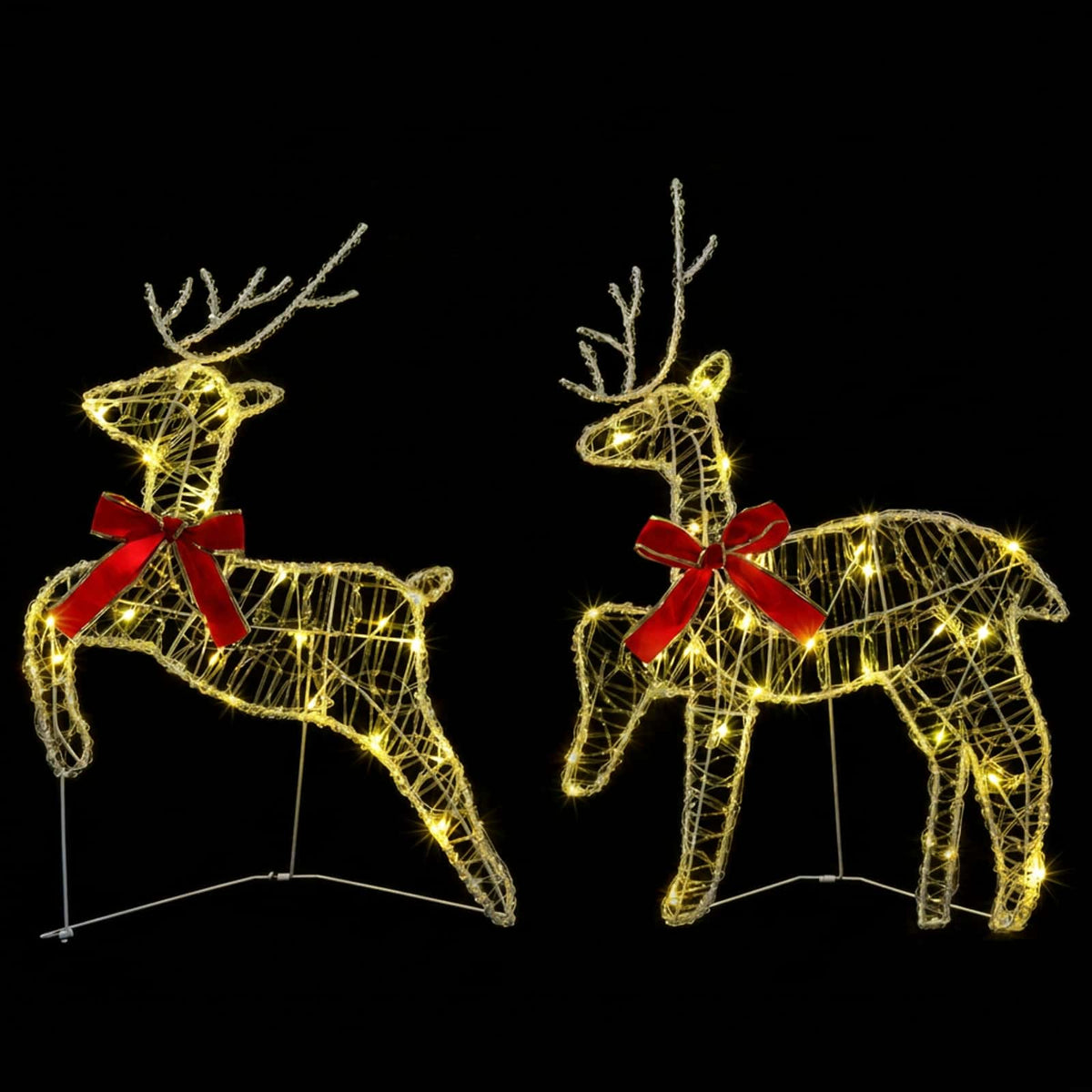Christmas Reindeer 4 pcs 80 LEDs Warm White 43 x 19 x 65 cm