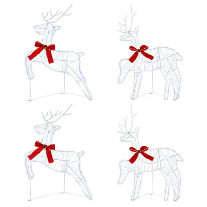 Christmas Reindeer 4 pcs 80 LEDs Cold White 43 x 19 x 65 cm