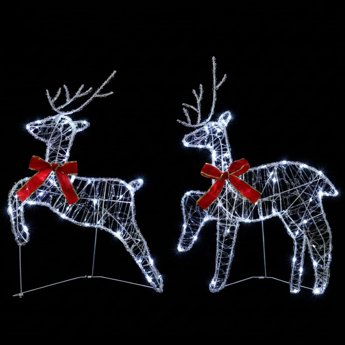 Christmas Reindeer 4 pcs 80 LEDs Cold White 43 x 19 x 65 cm
