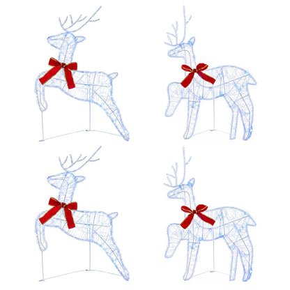 Christmas Reindeer 4 pcs 80 LEDs Blue 43 x 19 x 65 cm