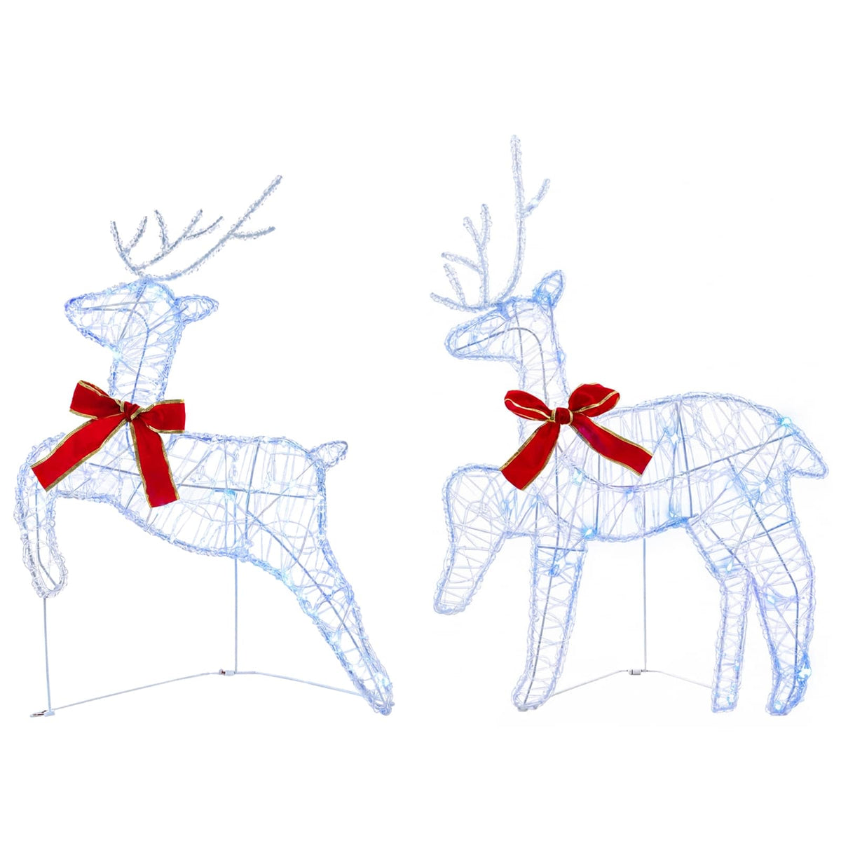 Christmas Reindeer 4 pcs 80 LEDs Blue 43 x 19 x 65 cm