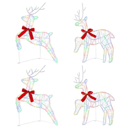 Christmas Reindeer 4 pcs 80 LEDs Multicolour 43 x 19 x 65 cm
