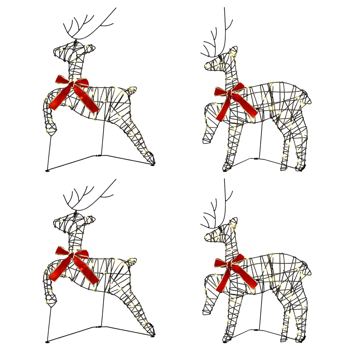 Christmas Reindeer 4 pcs 80 LEDs Warm White 43 x 19 x 65 cm