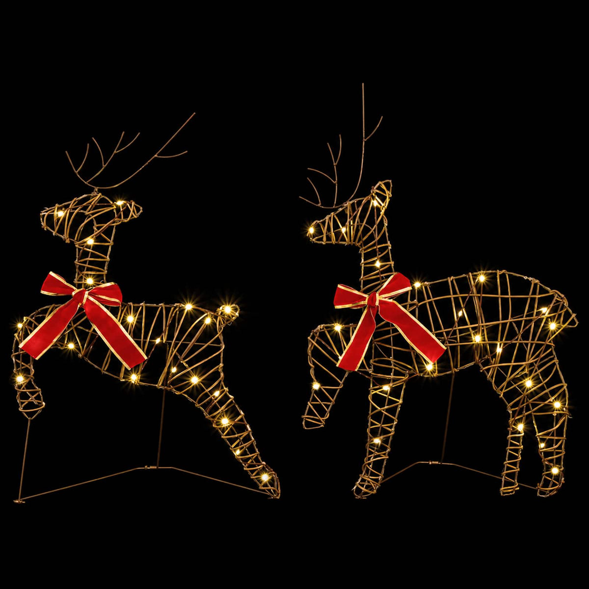 Christmas Reindeer 4 pcs 80 LEDs Warm White 43 x 19 x 65 cm
