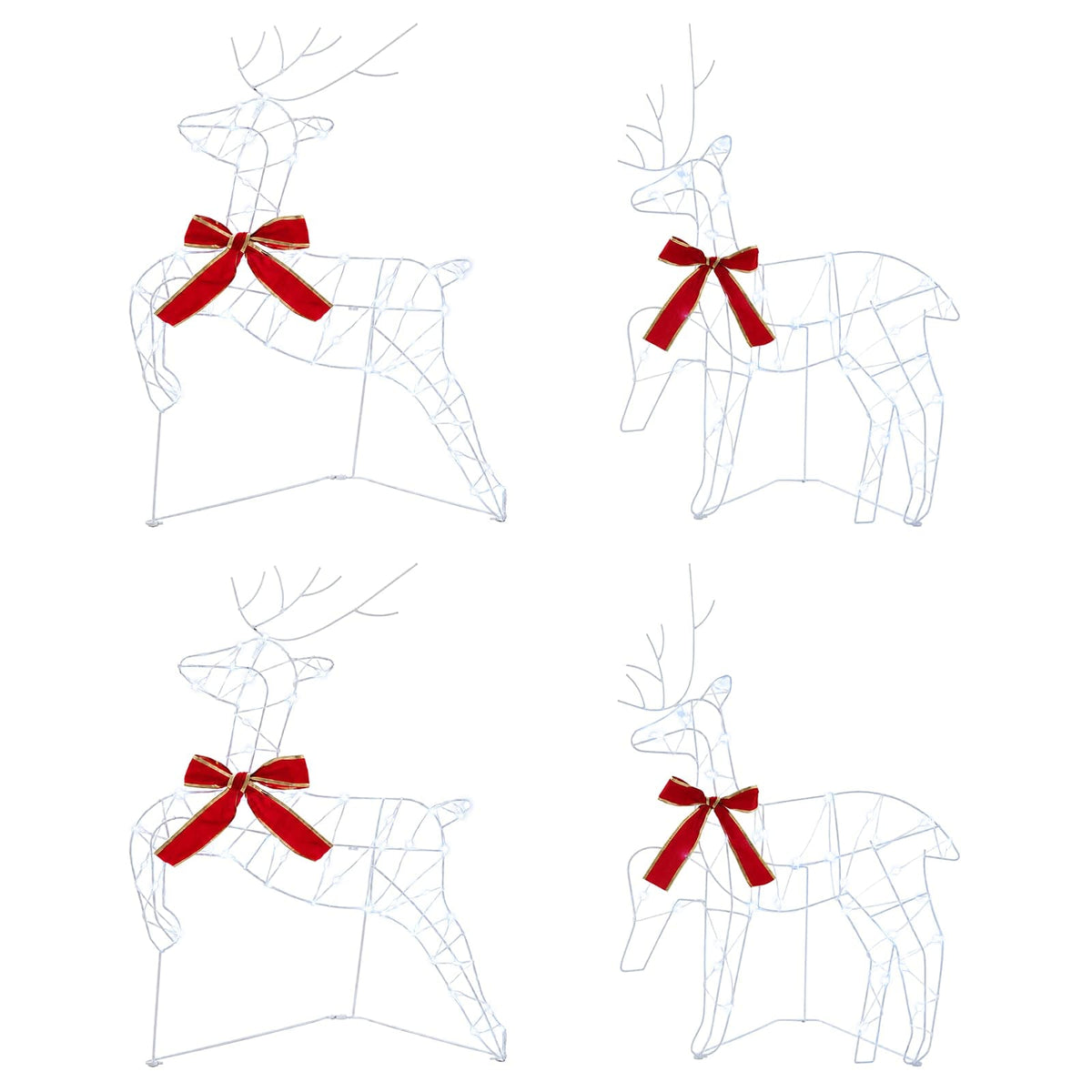 Christmas Reindeer 4 pcs 180 LEDs Cold White 43 x 19 x 65 cm