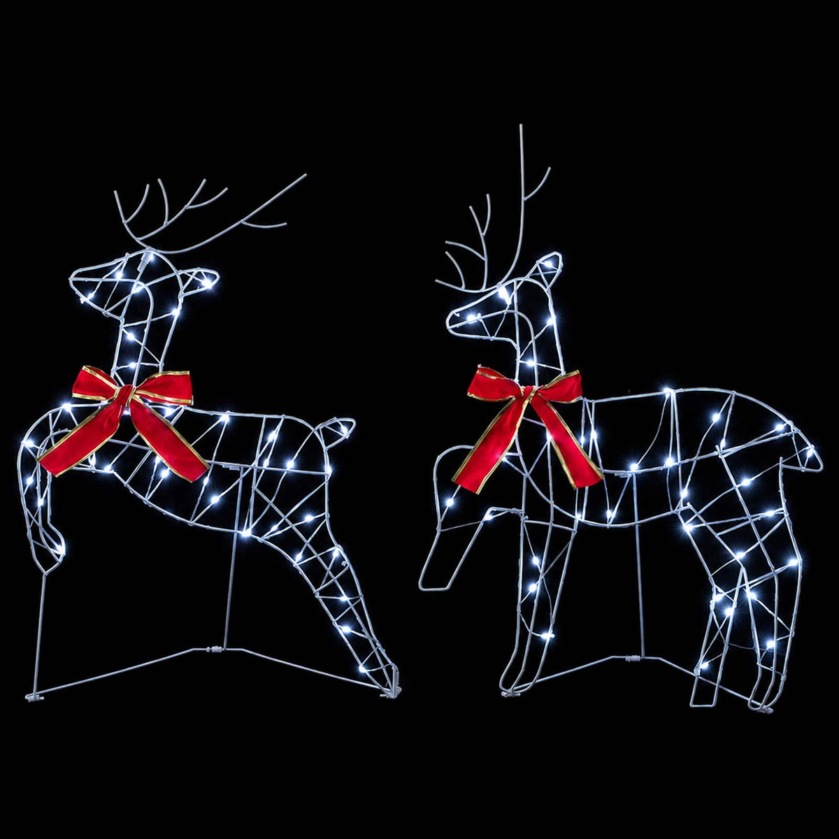 Christmas Reindeer 4 pcs 180 LEDs Cold White 43 x 19 x 65 cm