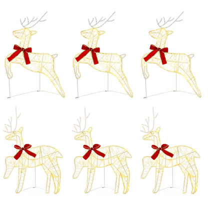 Christmas Reindeer 6 pcs 80 LEDs Warm White 43 x 19 x 65 cm