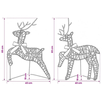 Christmas Reindeer 6 pcs 80 LEDs Warm White 43 x 19 x 65 cm