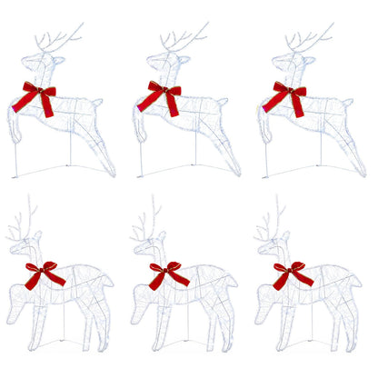 Christmas Reindeer 6 pcs 80 LEDs Cold White 43 x 19 x 65 cm