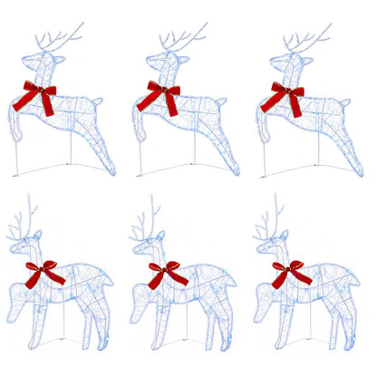 Christmas Reindeer 6 pcs 80 LEDs Blue 43 x 19 x 65 cm