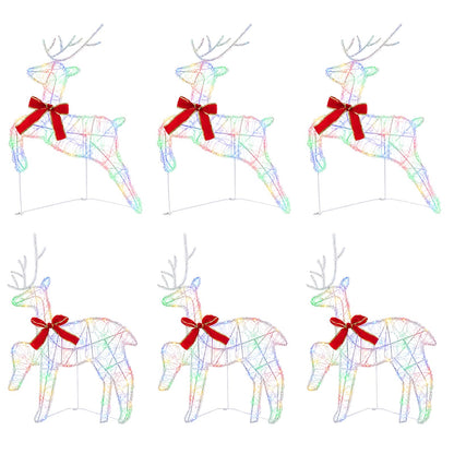 Christmas Reindeer 6 pcs 80 LEDs Multicolour 43 x 19 x 65 cm