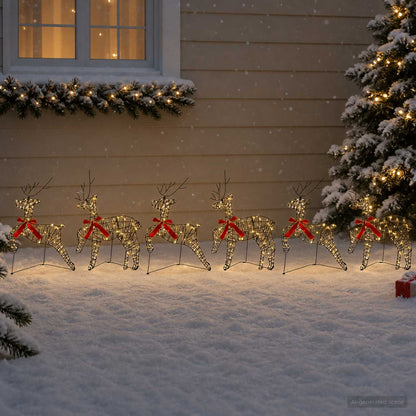 Christmas Reindeer 6 pcs 80 LEDs Warm White 43 x 19 x 65 cm