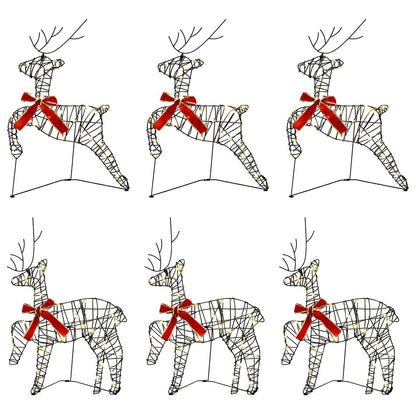 Christmas Reindeer 6 pcs 80 LEDs Warm White 43 x 19 x 65 cm