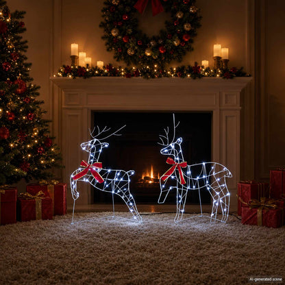 Christmas Reindeer 6 pcs 270 LEDs Cold White