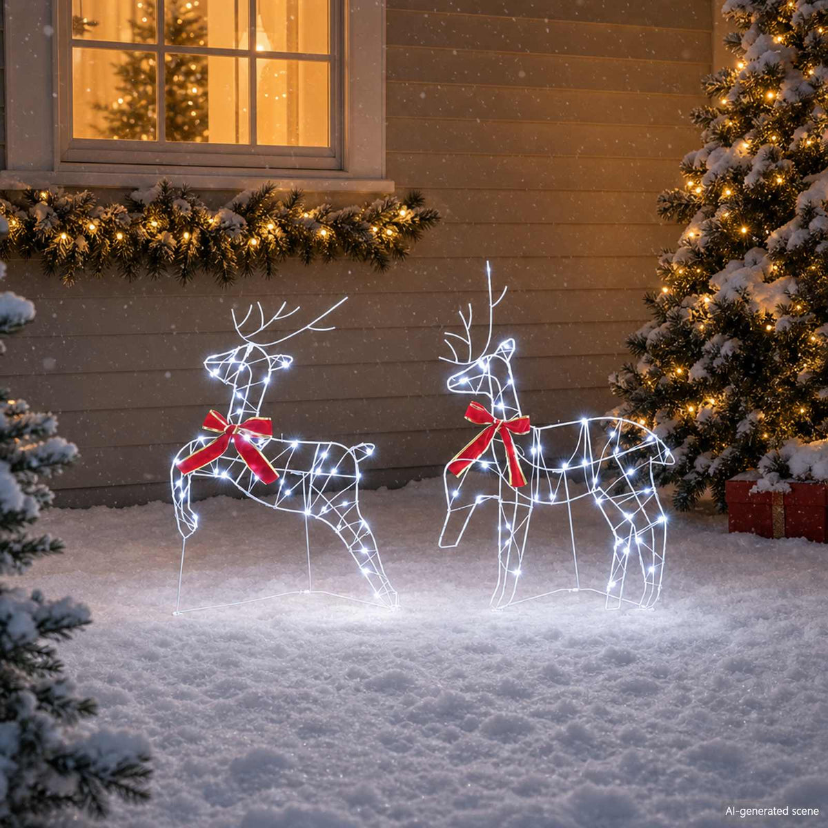 Christmas Reindeer 6 pcs 270 LEDs Cold White