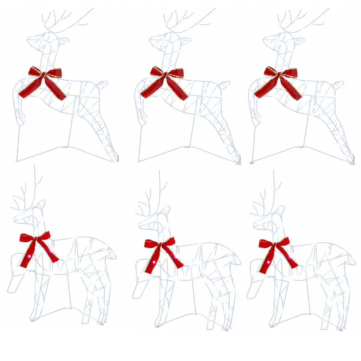 Christmas Reindeer 6 pcs 270 LEDs Cold White