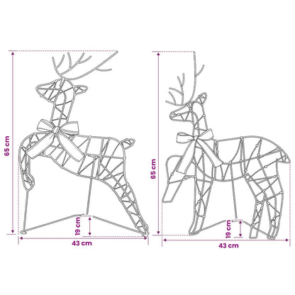 Christmas Reindeer 6 pcs 270 LEDs Cold White
