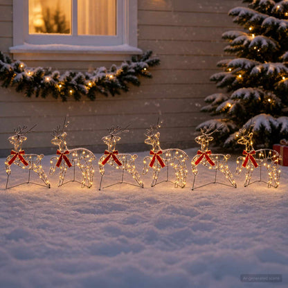 Christmas Reindeer 6 pcs 270 LEDs Warm White
