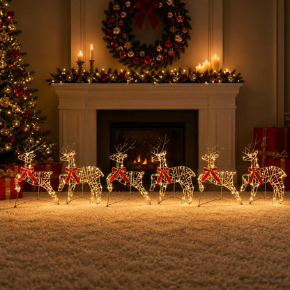 Christmas Reindeer 6 pcs 270 LEDs Warm White