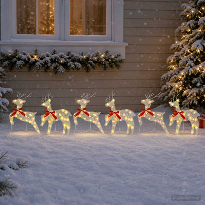 Christmas Reindeer 6 pcs 80 LEDs Warm White 43 x 19 x 65 cm