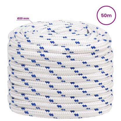Multipurpose Utility Rope 20 mm 50 m White and Blue PP