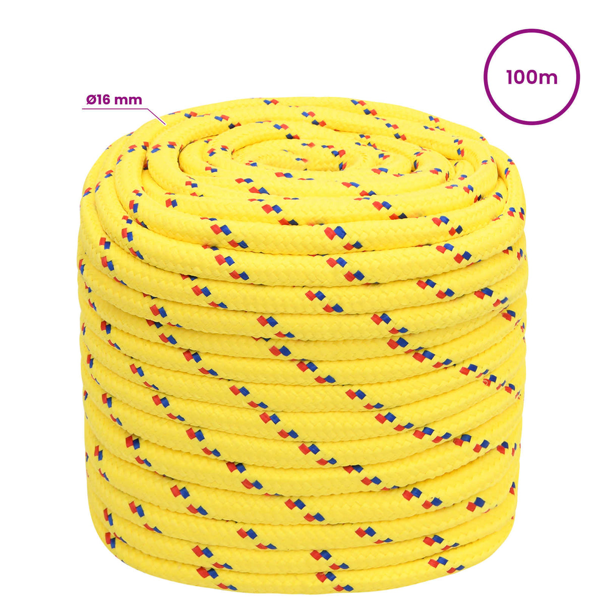 Multipurpose Utility Rope 16 mm 100 m Yellow PP