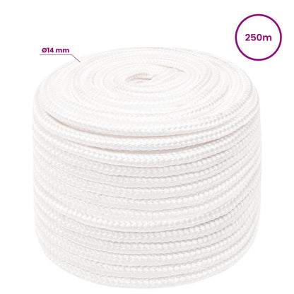 Multipurpose Utility Rope 14 mm 250 m White PP 1275 kg Max Load