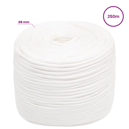 Multipurpose Utility Rope 8 mm 250 m White PP 420 kg Max Load