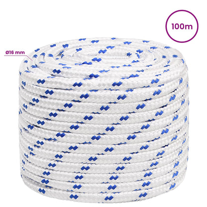 Multipurpose Utility Rope 16 mm 100 m White and Blue PP