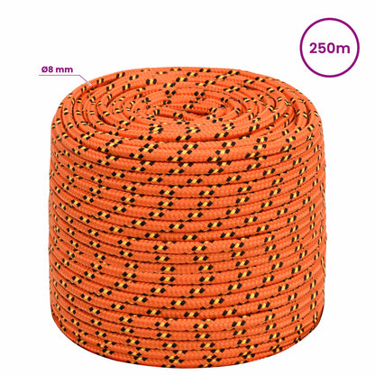 Multipurpose Utility Rope 8 mm 250 m Orange PP 420 kg Max Load