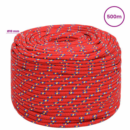 Multipurpose Utility Rope 10 mm 500 m Red PP 645 kg Max Load